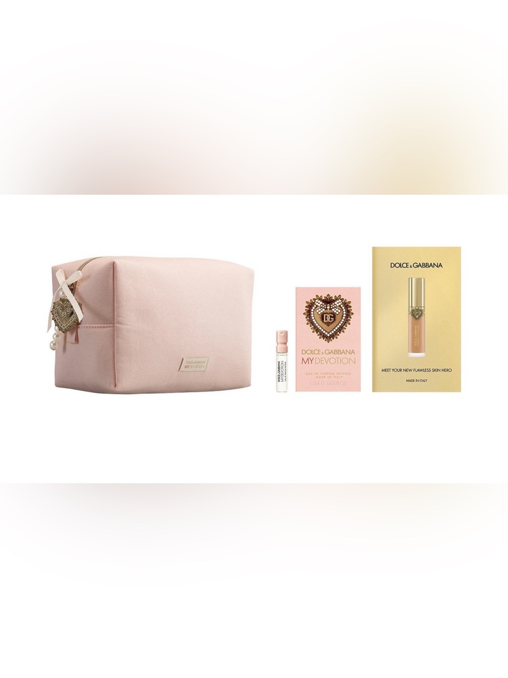 🌸 Dolce & Gabbana My Devotion Cosmetic Bag & Beauty Sample Bundle NWT